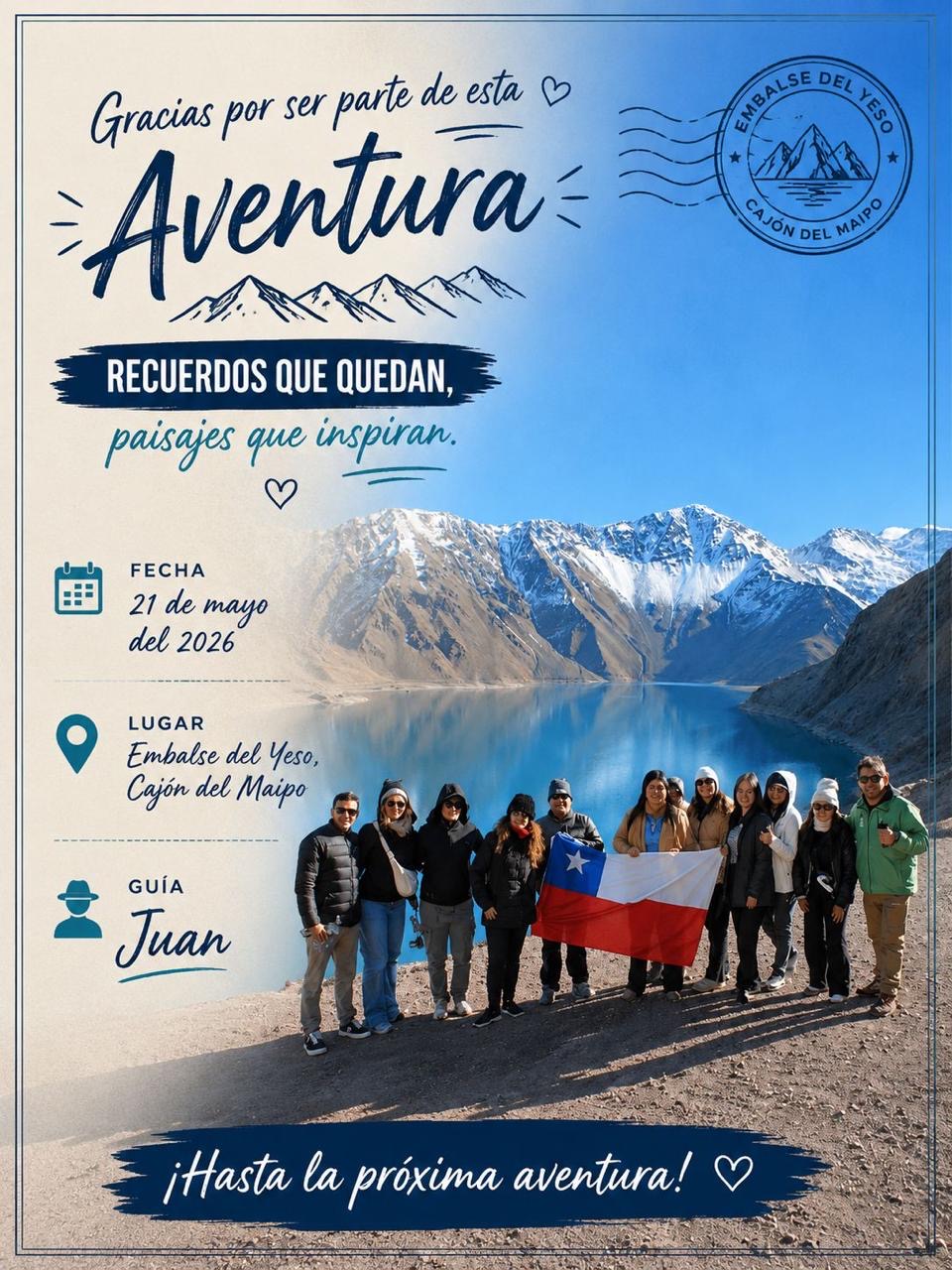 Tour Cajón del Maipo · 21 de mayo de 2026 · Guía Juan