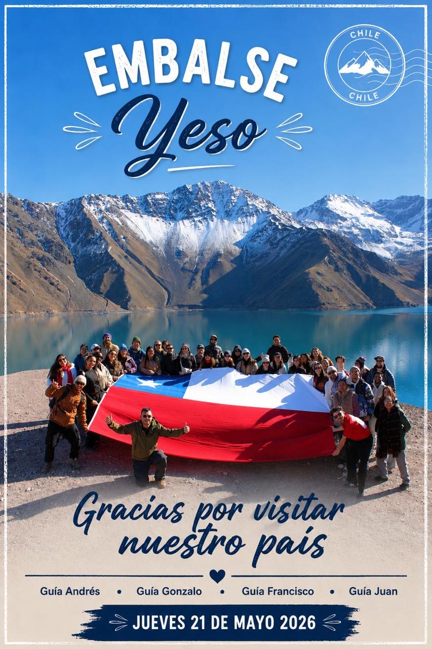 Tour Cajón del Maipo · 21 de mayo de 2026 · Guía Andrés, Gonzalo, Francisco y Juan