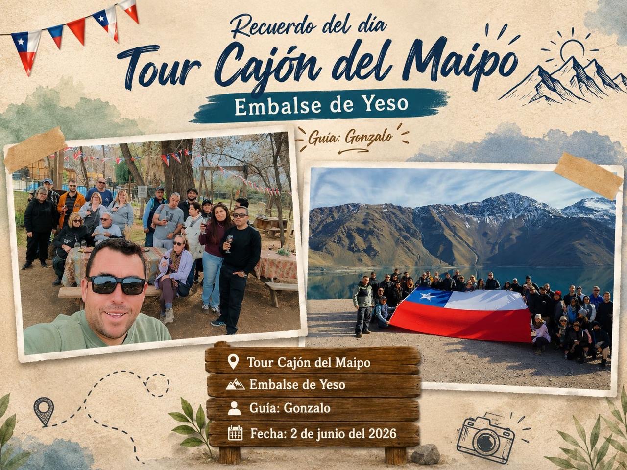 Tour Cajón del Maipo · 2 de junio de 2026 · Guía Gonzalo
