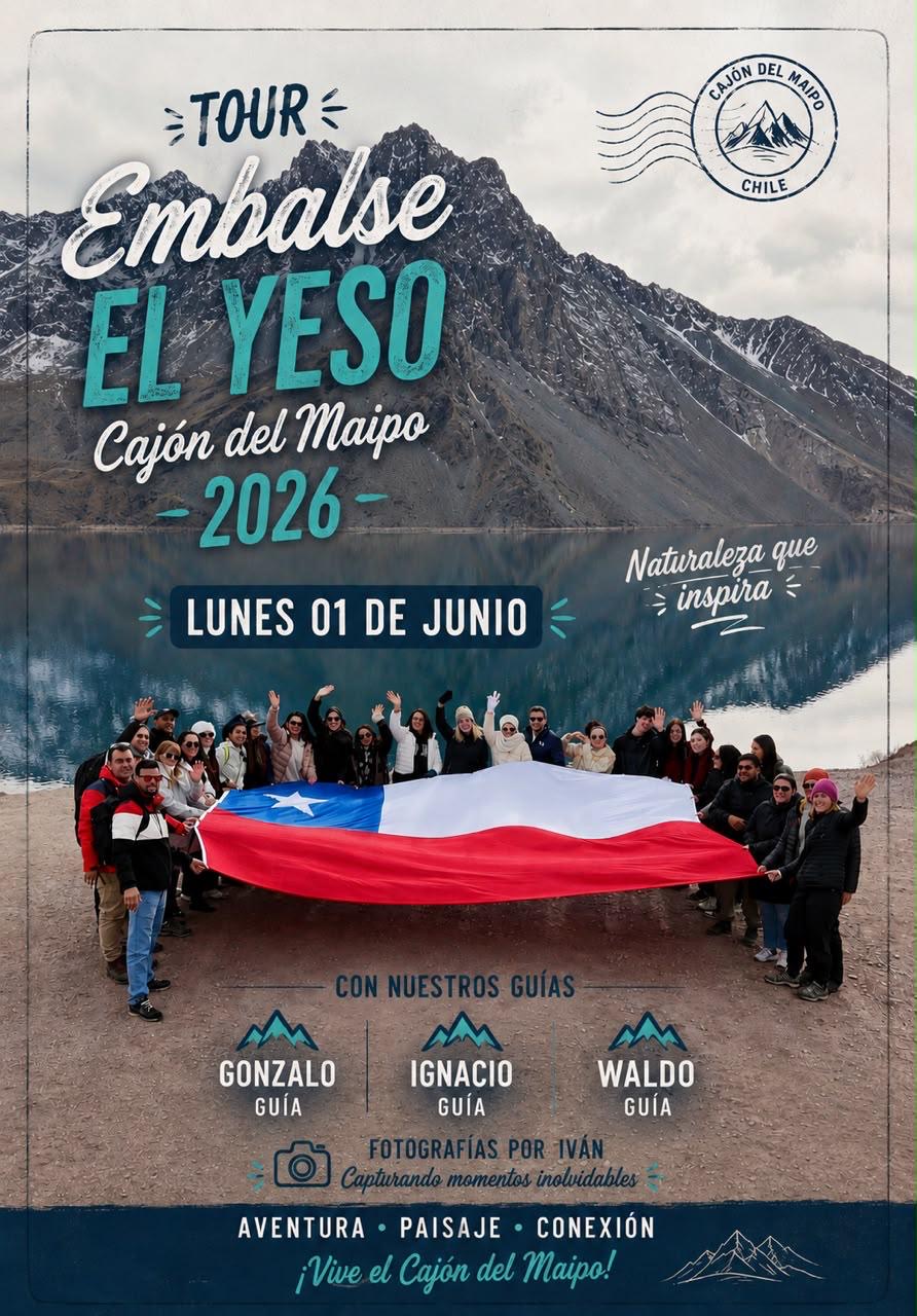 Tour Cajón del Maipo · 1 de junio de 2026 · Guía Gonzalo, Ignacio y Waldo