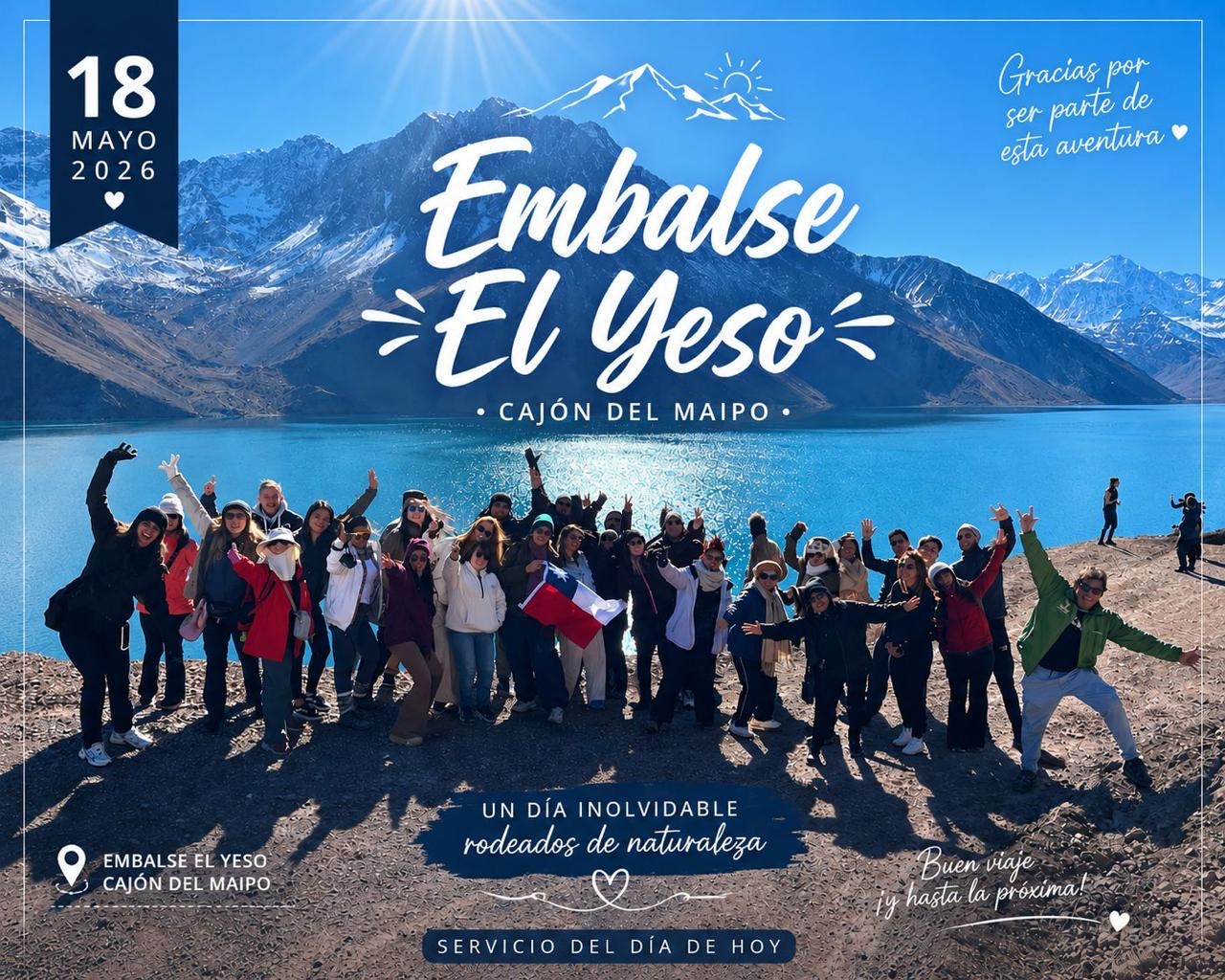 Tour Cajón del Maipo · 18 de mayo de 2026 · Guía Equipo TripVan